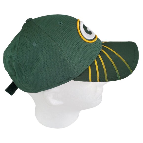 Green Bay Packer Football Cap Hat Adjustable Embroidered Air Vent Green & Gold - Picture 7 of 9